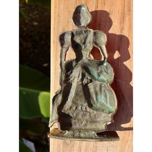 Antique Vintage 1800s?? Elegant Brass Lady 7" tall. Stands.English.Figurine - Picture 10 of 10